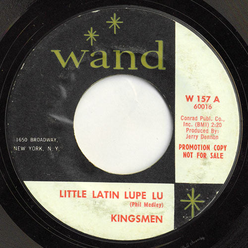 The Kingsmen : Little Latin Lupe Lu / David's Mood (7", Single, Promo, Styrene)