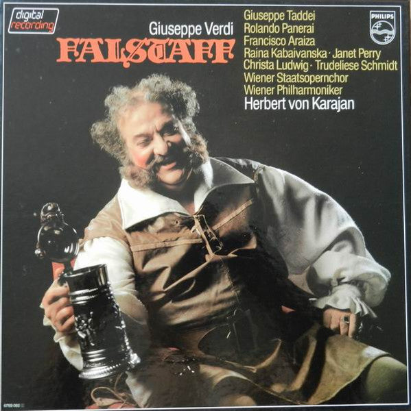 Giuseppe Verdi - Giuseppe Taddei, Rolando Panerai, Francisco Araiza, Raina Kabaivanska • Janet Perry, Christa Ludwig • Trudeliese Schmidt, Wiener Staatsopernchor, Wiener Philharmoniker, Herbert von Karajan : Falstaff (3xLP + Box)
