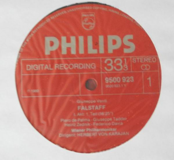 Giuseppe Verdi - Giuseppe Taddei, Rolando Panerai, Francisco Araiza, Raina Kabaivanska • Janet Perry, Christa Ludwig • Trudeliese Schmidt, Wiener Staatsopernchor, Wiener Philharmoniker, Herbert von Karajan : Falstaff (3xLP + Box)