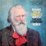 Johannes Brahms, Jascha Heifetz, Chicago Symphony Orchestra, Fritz Reiner : Violin Concerto (LP, Album, Mono, Plu)