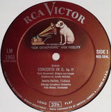 Johannes Brahms, Jascha Heifetz, Chicago Symphony Orchestra, Fritz Reiner : Violin Concerto (LP, Album, Mono, Plu)