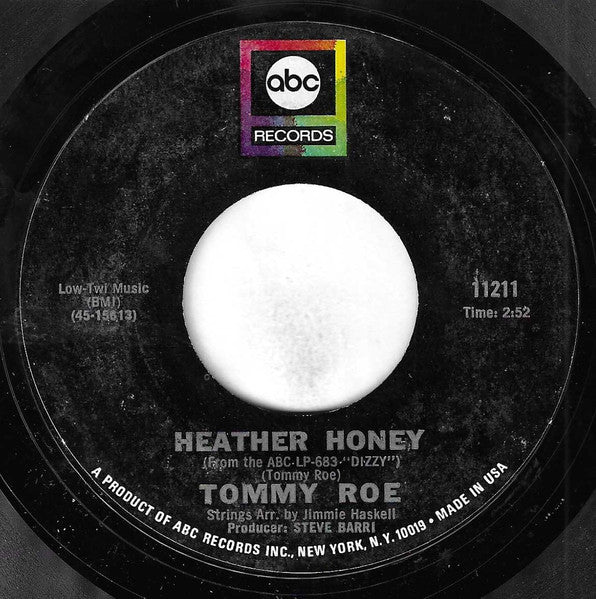 Tommy Roe : Heather Honey / Money Is My Pay (7", Single, Styrene, Mon)
