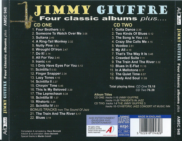 Jimmy Giuffre : Four Classic Albums Plus .... (2xCD, Comp, Mono, RM)