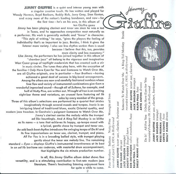 Jimmy Giuffre : Four Classic Albums Plus .... (2xCD, Comp, Mono, RM)