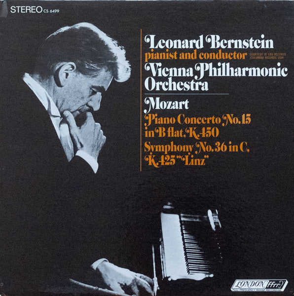 Leonard Bernstein, Wiener Philharmoniker / Wolfgang Amadeus Mozart : Mozart: Piano Concerto No. 15 In B Flat , K. 450 / Symphony No. 36 In C, K. 425 "Linz" (LP, Gat)
