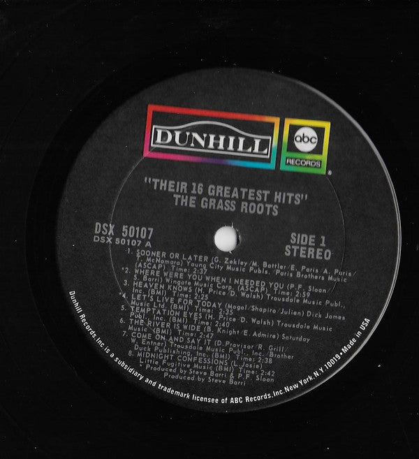The Grass Roots : Their 16 Greatest Hits (LP, Comp, RP, Ter)