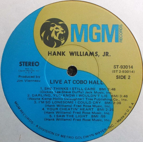Hank Williams Jr. : Live At Cobo Hall Detroit (LP, Album, Club)