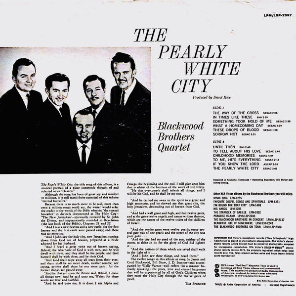 Blackwood Brothers Quartet* : The Pearly White City (LP, Album, Mono)