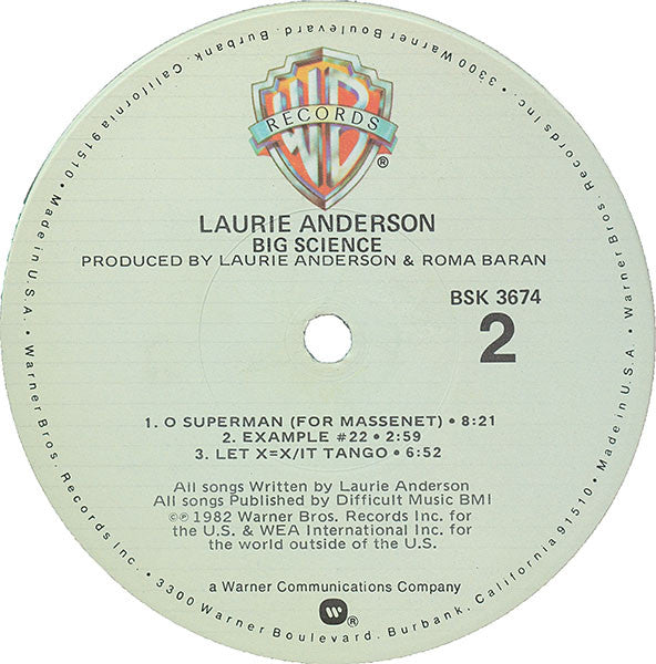 Laurie Anderson : Big Science (LP, Album, Eur)