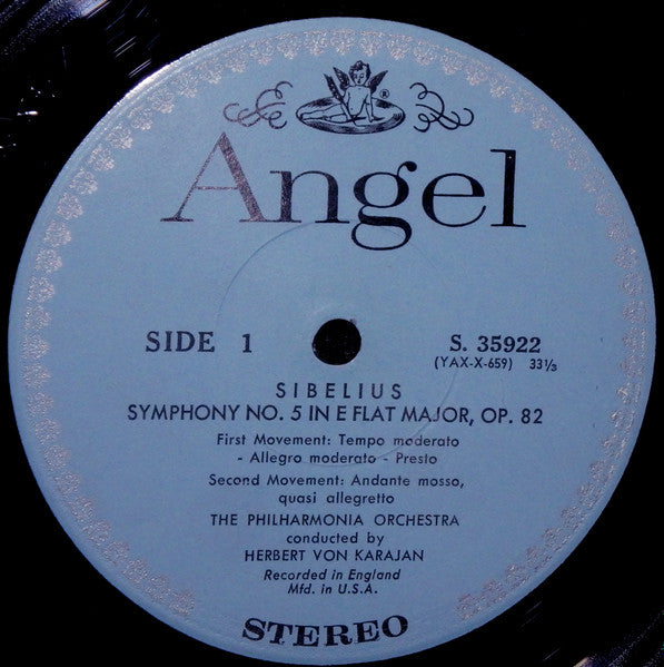 Jean Sibelius - Philharmonia Orchestra, Herbert von Karajan : Symphony No. 5 In E Flat Major. Op. 82. /  Finlandia Op. 26 (LP, Album, RP)