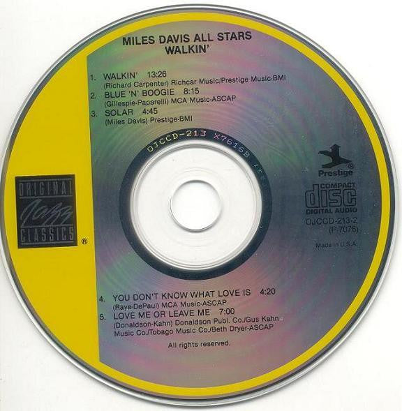 Miles Davis All Stars : Walkin' (CD, Album, RE, RM)