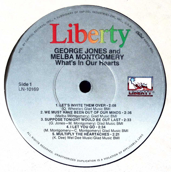 George Jones & Melba Montgomery : Singing What's In Our Heart (LP, Album, RE)