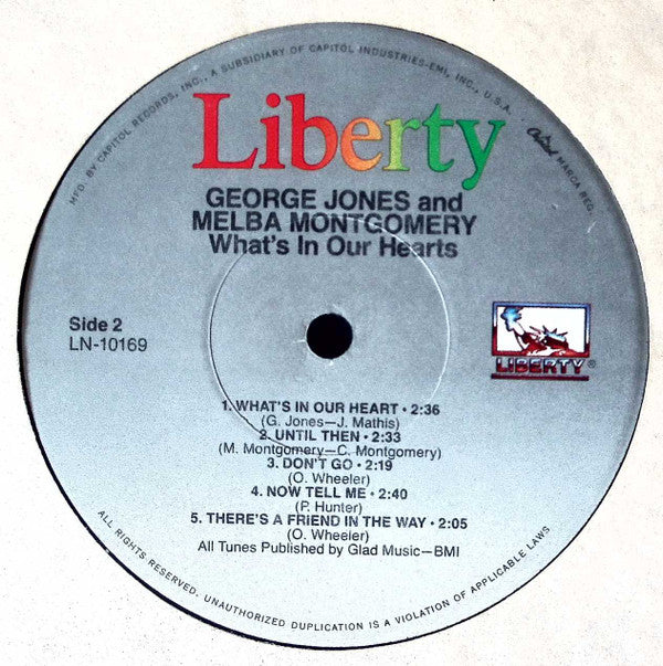 George Jones & Melba Montgomery : Singing What's In Our Heart (LP, Album, RE)