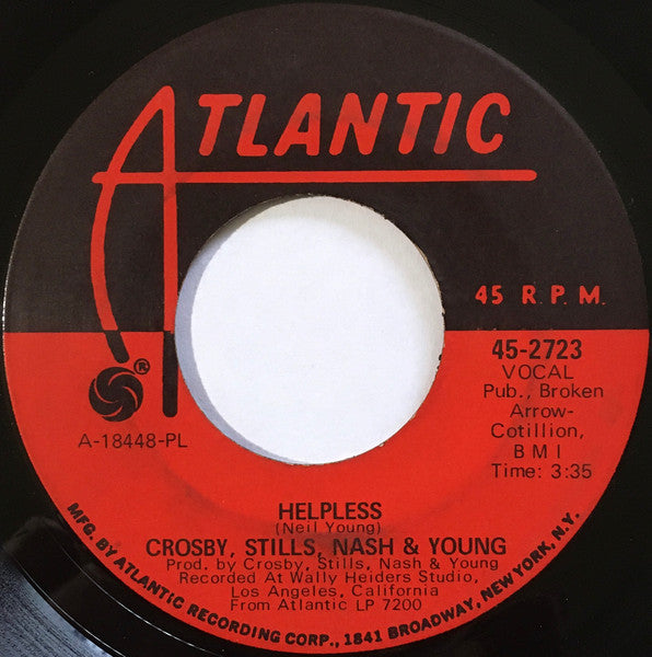 Crosby, Stills, Nash & Young : Woodstock / Helpless (7", Single, Mono, PL )