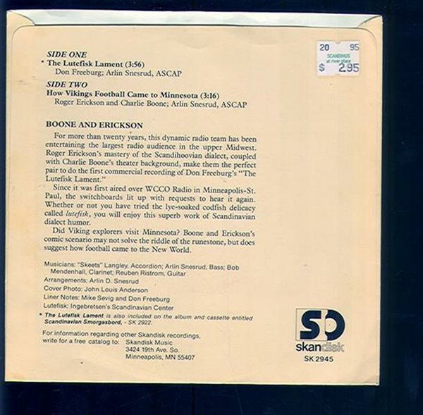 Boone & Erickson : The Lutefisk Lament (7", Single)