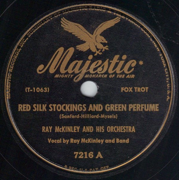 Ray McKinley And His Famous Orchestra : Red Silk Stockings And Green Perfume / Jiminy Crickets (Shellac, 10")