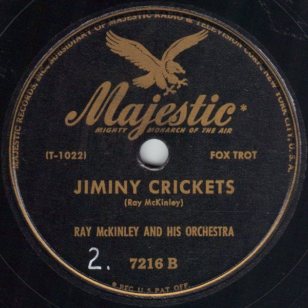 Ray McKinley And His Famous Orchestra : Red Silk Stockings And Green Perfume / Jiminy Crickets (Shellac, 10")