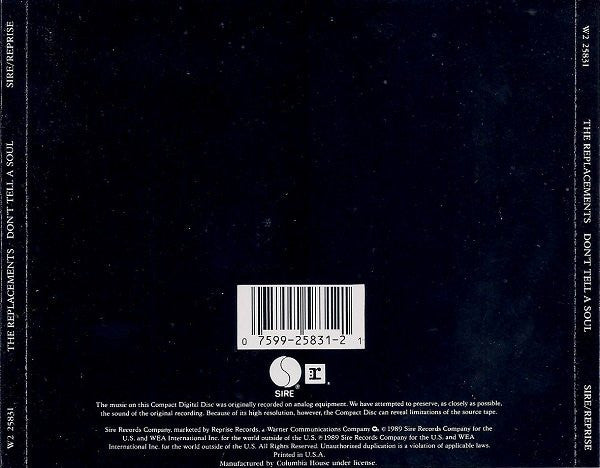 The Replacements : Don't Tell A Soul (CD, Album, Club)