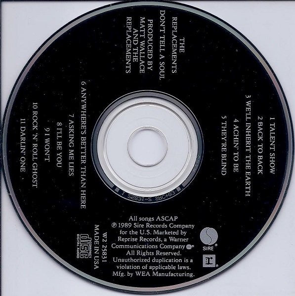 The Replacements : Don't Tell A Soul (CD, Album, Club)