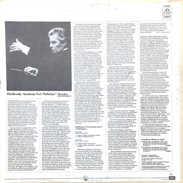 Pyotr Ilyich Tchaikovsky, Berliner Philharmoniker - Herbert von Karajan : Symphony No. 6 ("Pathetique") (LP)