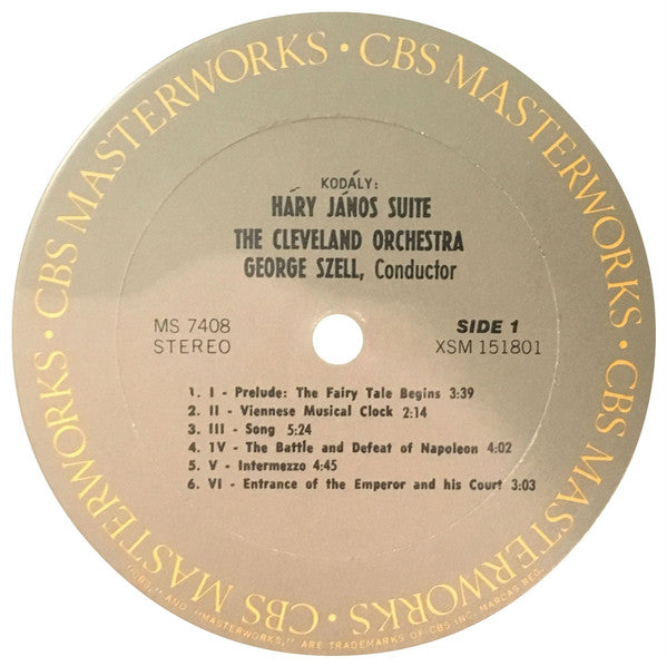 George Szell, Zoltán Kodály / Sergei Prokofiev - The Cleveland Orchestra : Szell Conducts Two Musical Fables (Háry János And Lieutenant Kijé) (LP, RP)