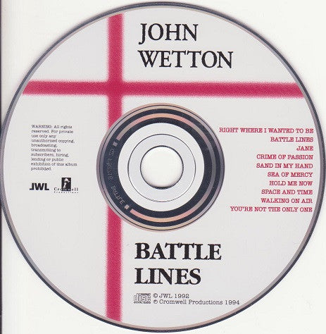 John Wetton : Battle Lines (CD, Album)