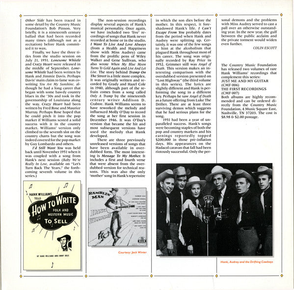 Hank Williams : Hey, Good Lookin' : December 1950 - July 1951 (2xLP, Comp, Mono, Gat)