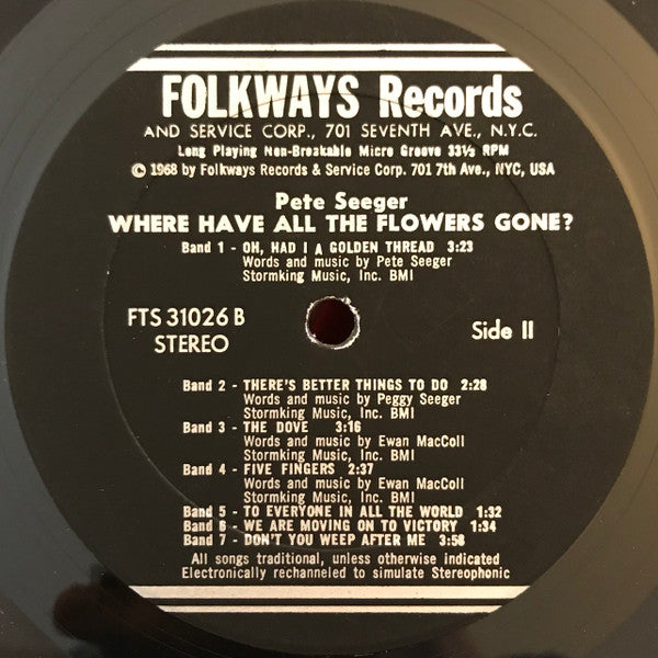 Pete Seeger : Where Have All The Flowers Gone? (LP, RE, RM)