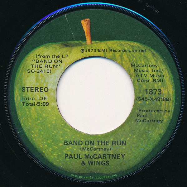 Wings (2) : Band On The Run (7", Single, Win)