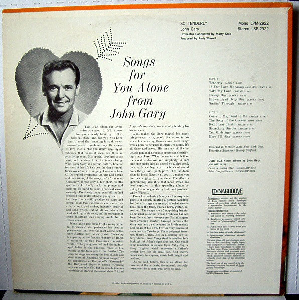 John Gary : So Tenderly (LP, Album)