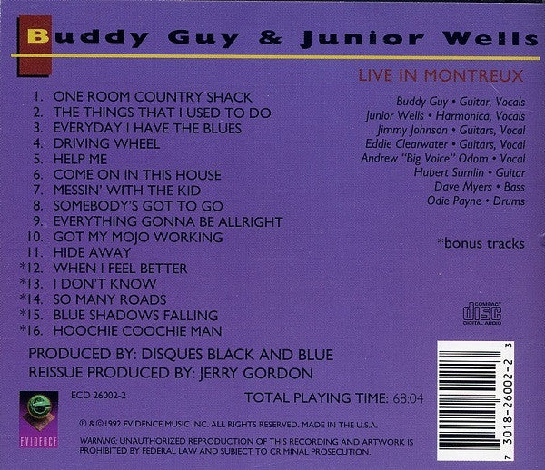 Buddy Guy & Junior Wells : Live In Montreux (CD, Album, RE)
