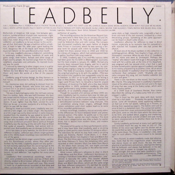Leadbelly : Leadbelly (LP, Comp, Mono, Ter)