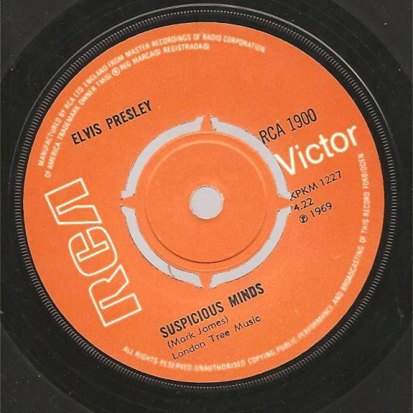 Elvis Presley : Suspicious Minds / You'll Think Of Me (7", Single, Fou)