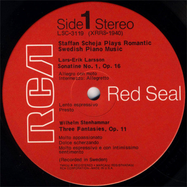 Staffan Scheja : Staffan Scheja Plays Romantic Swedish Piano Music (LP)