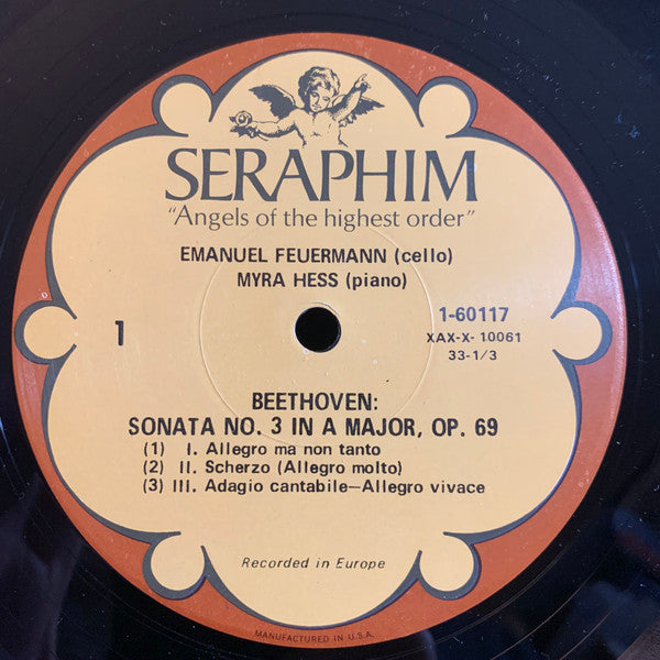 Emanuel Feuermann, Myra Hess, Gerald Moore : Beethoven - Schubert - Weber (LP)