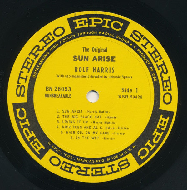 Rolf Harris : The Original Tie Me Kangaroo Down, Sport & Sun Arise (LP, Album, RP)