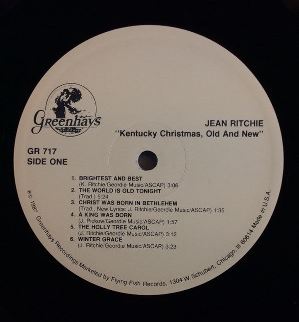Jean Ritchie, The Ritchie Family Of Kentucky : Kentucky Christmas Old And New (LP, Album)