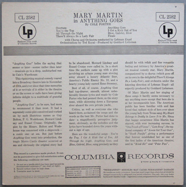 Mary Martin : Anything Goes (10", RE)