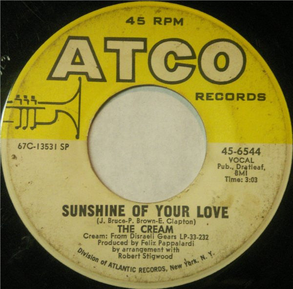 Cream (2) : Sunshine Of Your Love (7", Single, Spe)