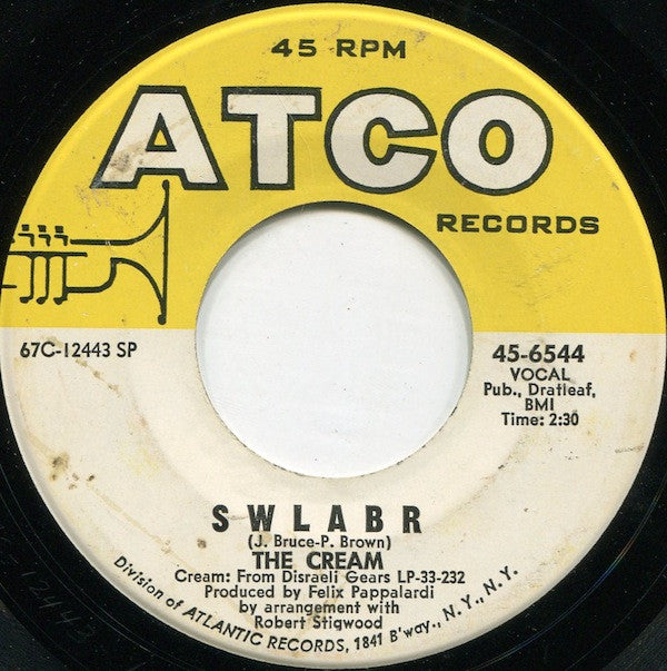 Cream (2) : Sunshine Of Your Love (7", Single, Spe)