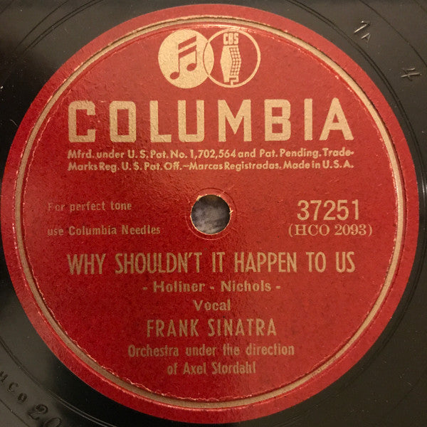Frank Sinatra : I Want To Thank Your Folks / Why Shouldn't It Happen To Us (Shellac, 10")