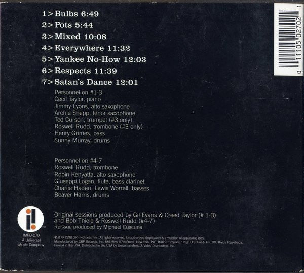 The Cecil Taylor Unit / Roswell Rudd Sextet : Mixed (CD, Comp, RM)