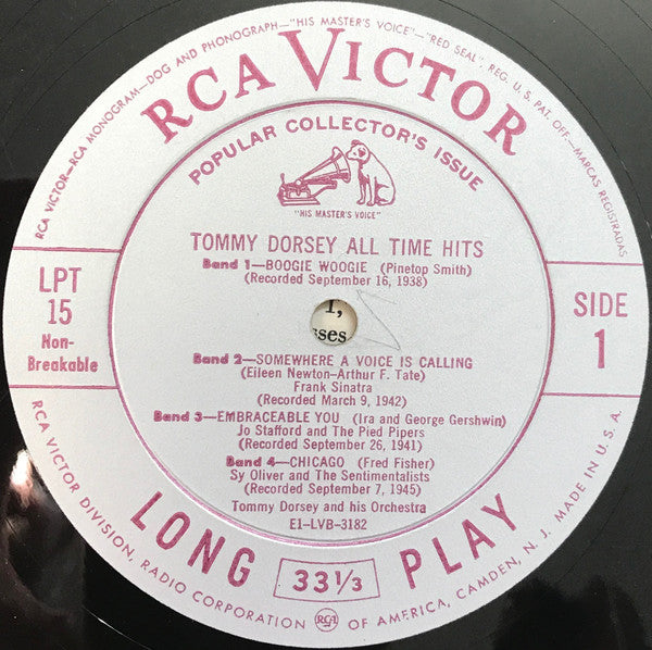 Tommy Dorsey Orchestra* : Tommy Dorsey All Time Hits (10", Comp, RE)