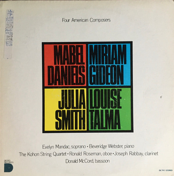 Mabel Daniels / Miriam Gideon / Julia Smith (2) / Louise Talma : Four American Composers (LP, Album)