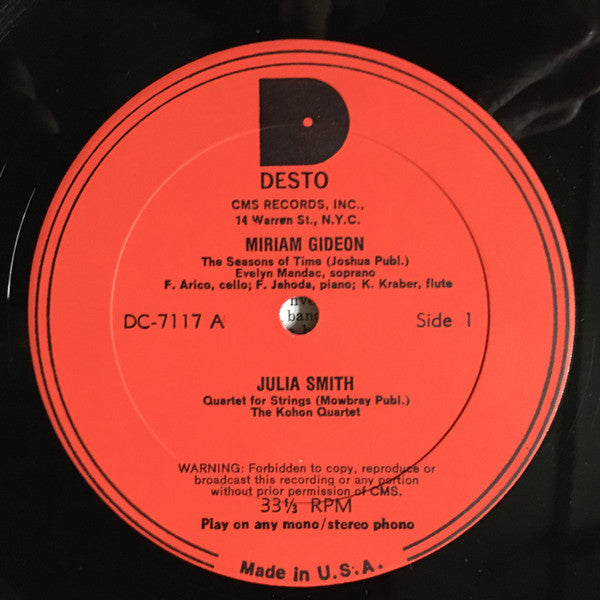 Mabel Daniels / Miriam Gideon / Julia Smith (2) / Louise Talma : Four American Composers (LP, Album)