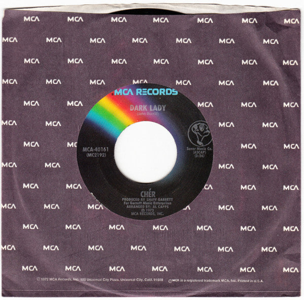 Cher : Dark Lady (7", Single, Pin)
