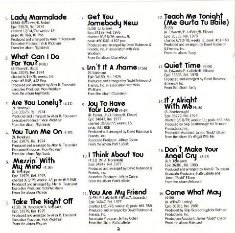 Patti LaBelle & LaBelle : Lady Marmalade: The Best Of Patti And LaBelle (CD, Comp)