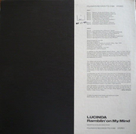 Lucinda Williams : Ramblin' On My Mind (LP)