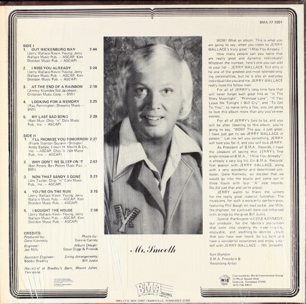 Jerry Wallace (Mr. Smooth)* : I Miss You Already (LP, Album)