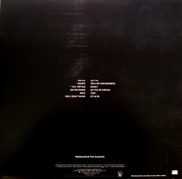 Julian Lennon : Valotte (LP, Album, Club, CRC)